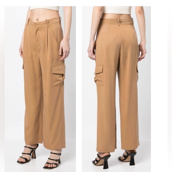 Reformation Jackson straight-leg trousers cargo pocket wide leg trouser pant NEW - Picture 2 of 9